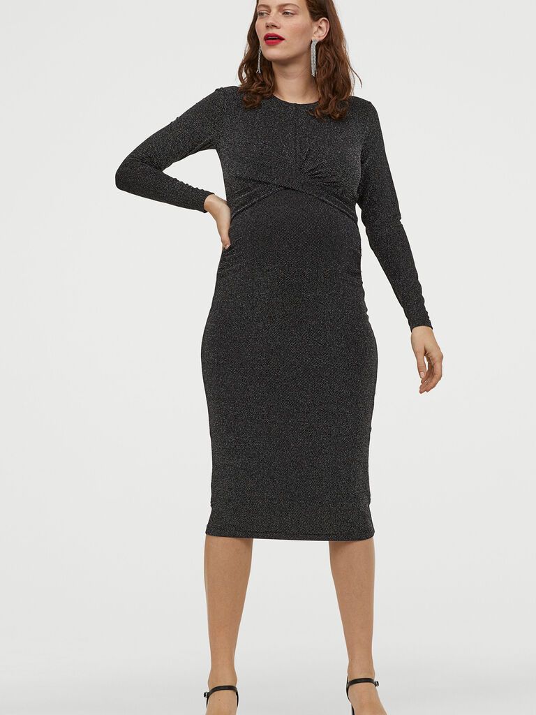 

Платье для беременных H&M 060835085  Черное с серебристым, Платье для беременных H&M 060835085 L Черное с серебристым