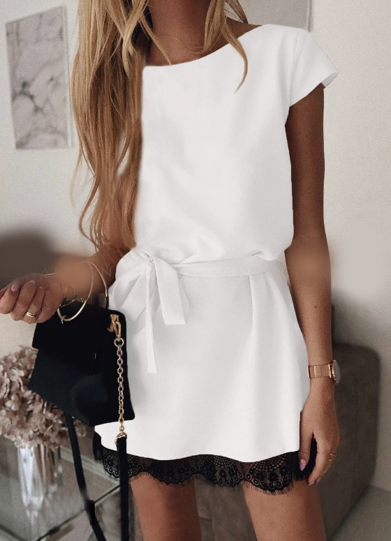 

Платье с кружевом GF0970 р42/ белое, Платье с кружевом GF0970 р42/44 белое