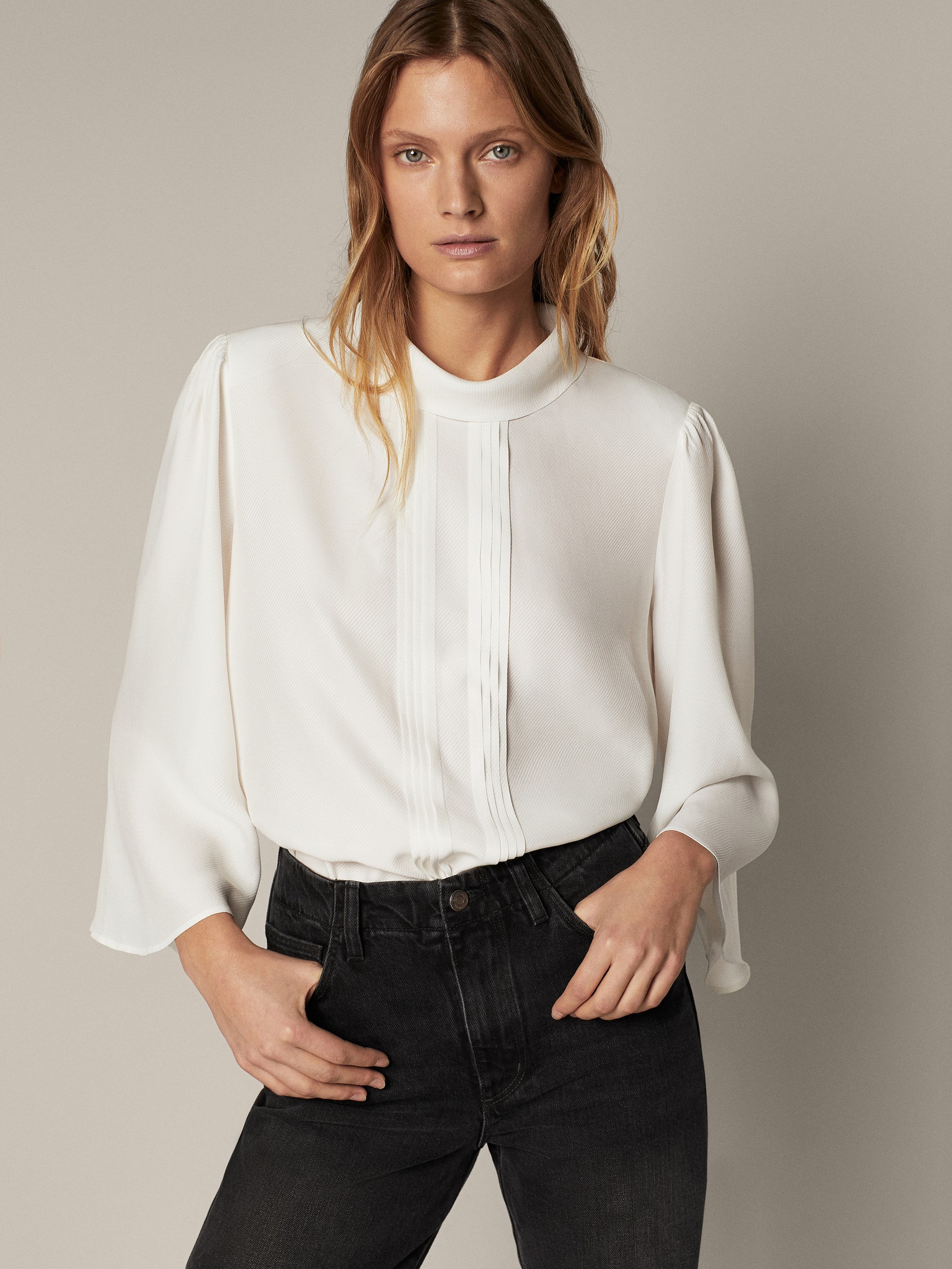 

Блузка Massimo Dutti  Темно-розовая 04801748, Блузка Massimo Dutti 36 Темно-розовая 04801748