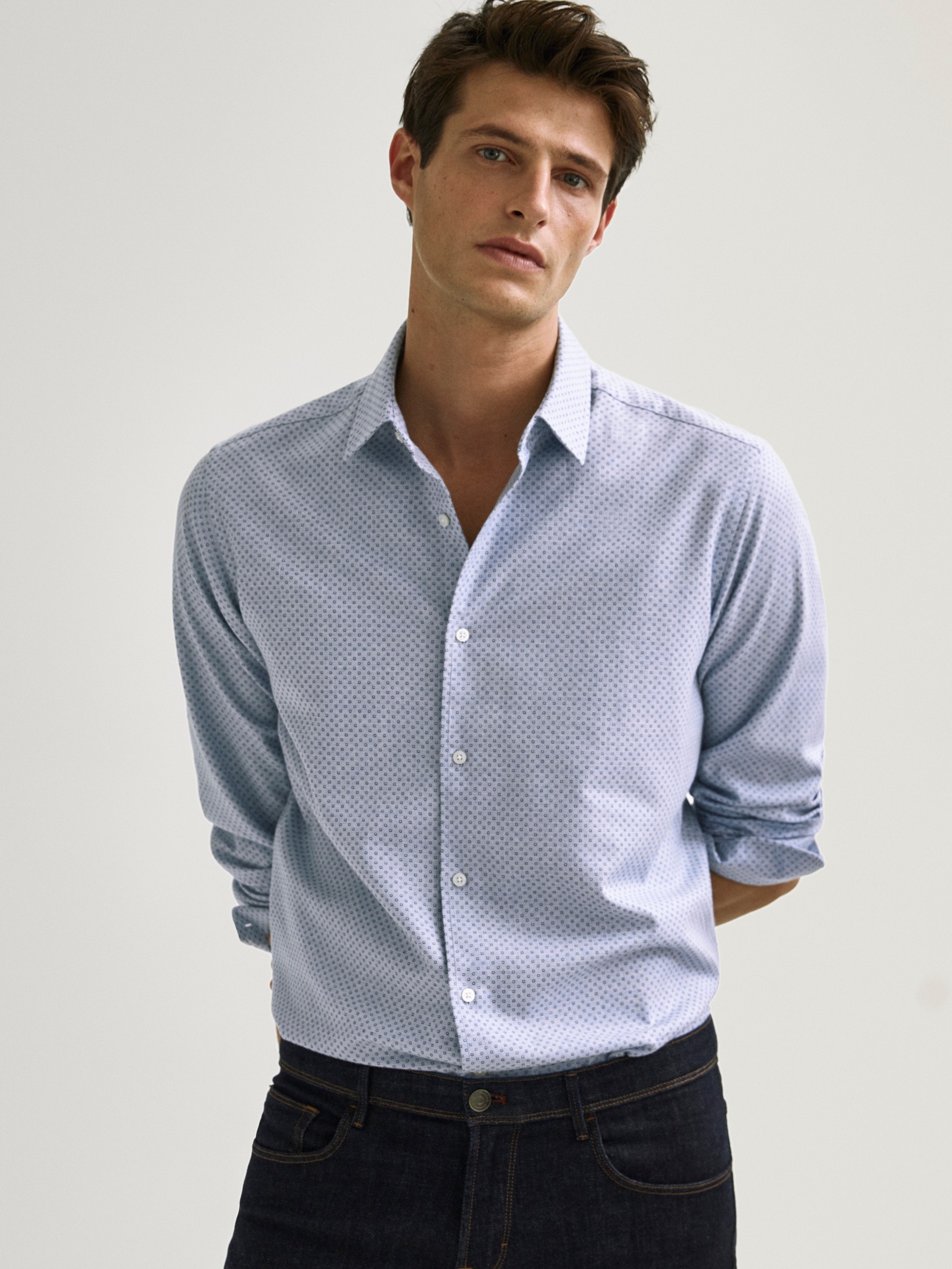 

Рубашка Massimo Dutti  Голубая 04801677, Рубашка Massimo Dutti L Голубая 04801677