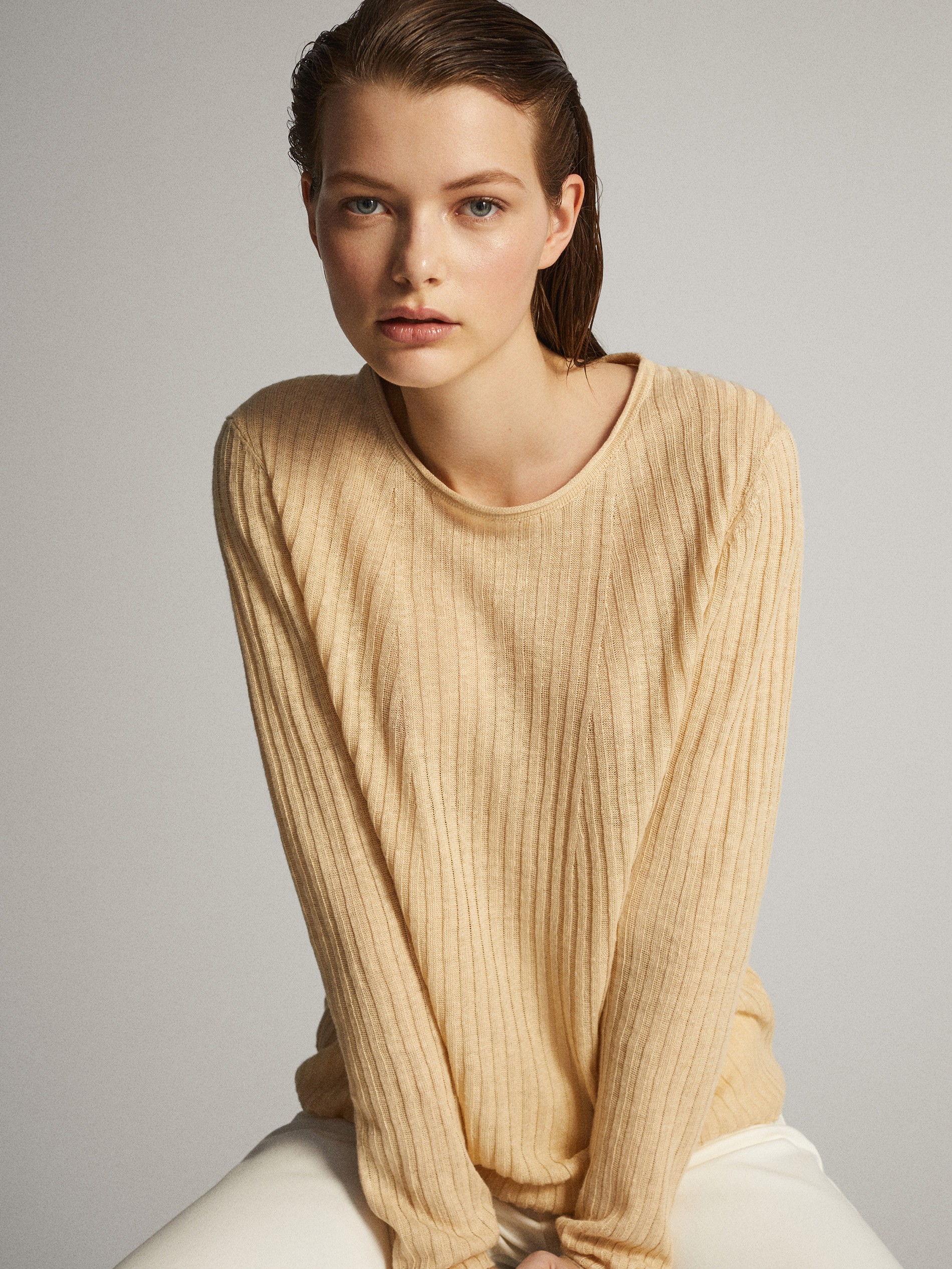 

Свитер Massimo Dutti  Бежевый 04801595, Свитер Massimo Dutti L Бежевый 04801595