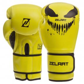 

Перчатки боксерские PU на липучке ZELART BO-1370 (р-р 10oz, желтый)