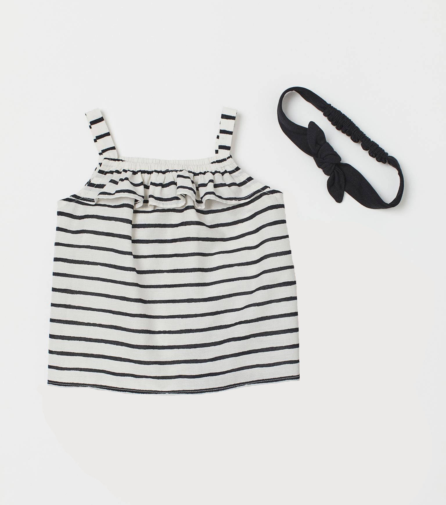 

Комплект (майка, повязка) H&M 86см бело черный полоска 50282592012