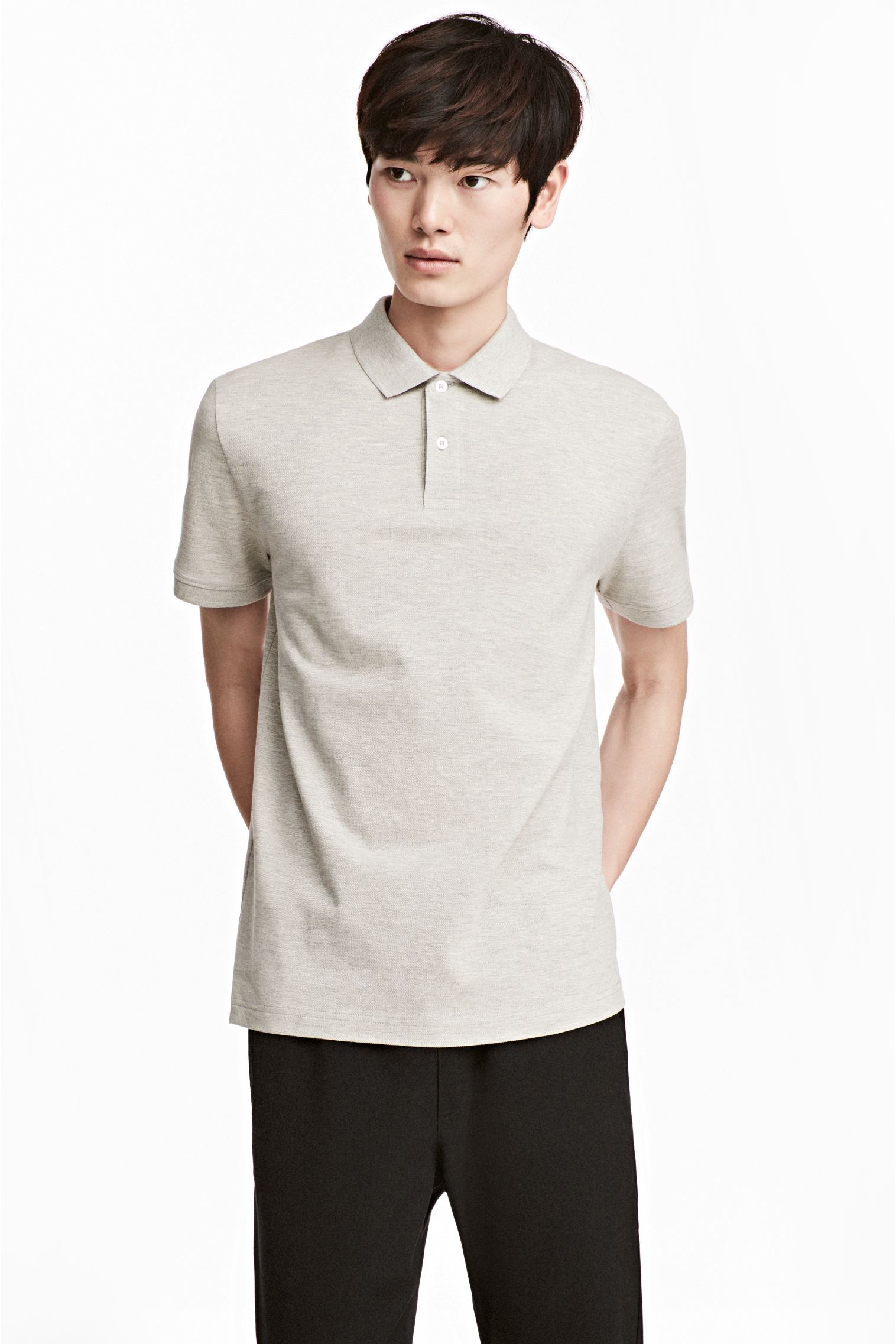 

Поло H&M S светло серый 2602476315
