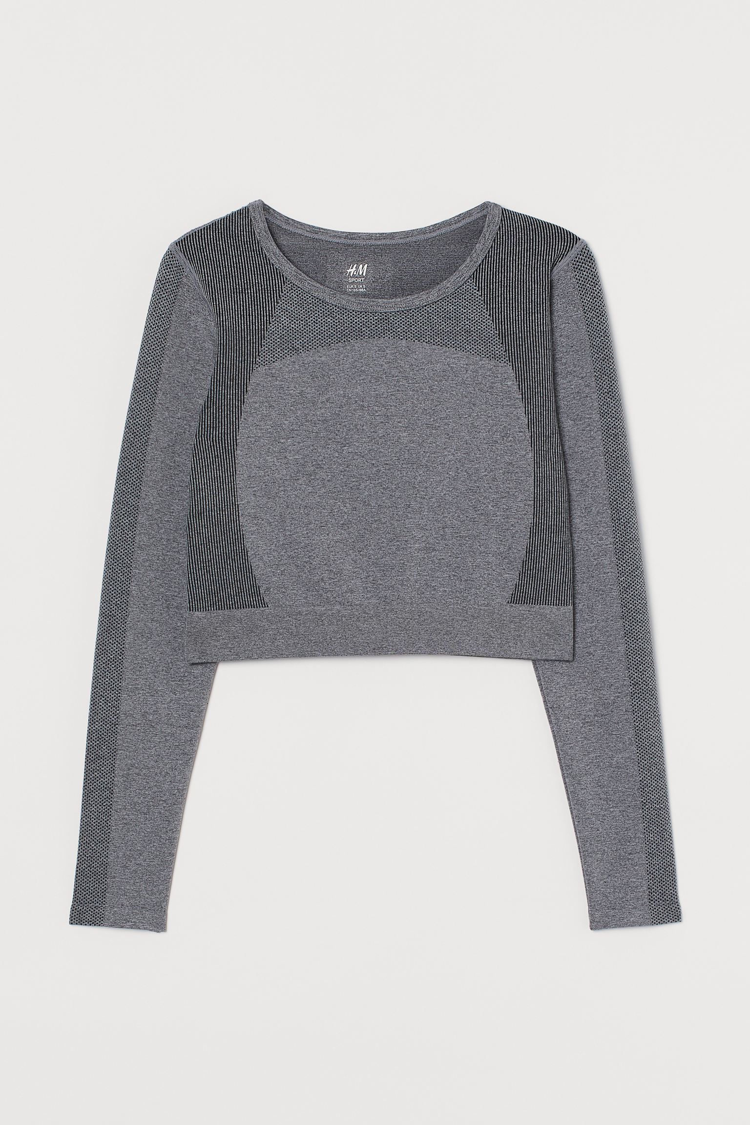 

Спортивный лонгслив H&M M темно серый 22028562701