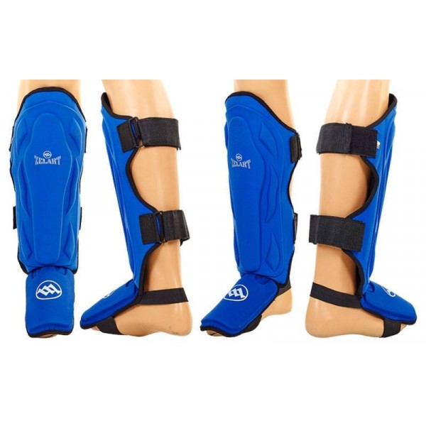 

Защита для голени и стопы Муай Тай, ММА, Кикбоксинг неопрен+EVA ZEL (синий), Размер XL