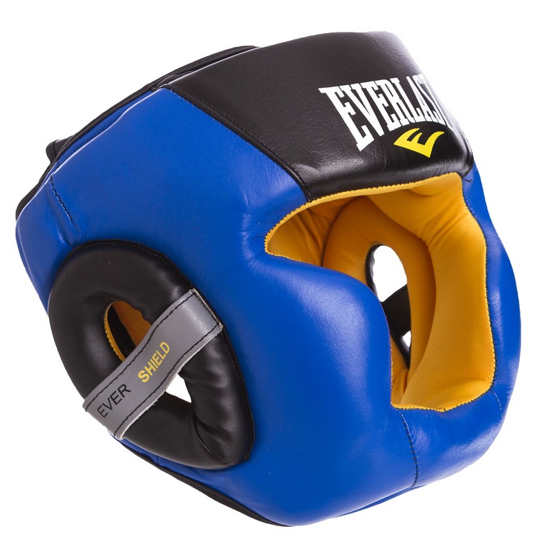 

Шлем боксерский с полной защитой кожаный EVERLAST синий, Размер L
