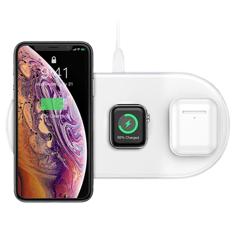 

Беспроводное зарядное устройство Baseus Smart 3-in-1 Wireless Charger 18w (WX3IN1-02) White [40305]