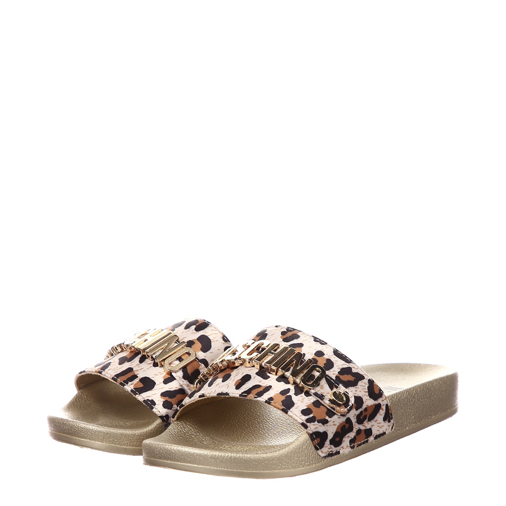 

Тапочки Moschino 26206 beige-marrone-nero 34 леопардовый