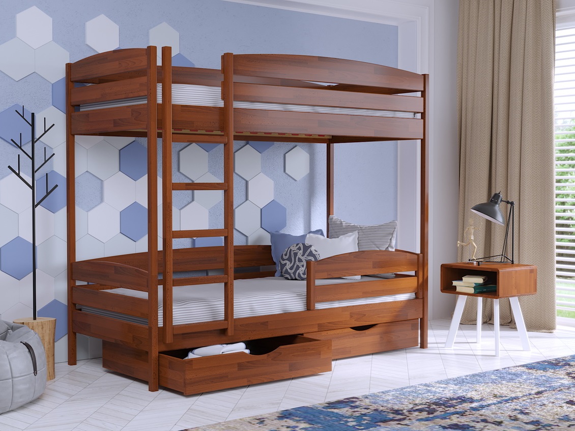 

Двухъярусная кровать с ящиками 90х190 Без бортика Estella Дуэт Плюс Ольха (Массив-105) Л2.5