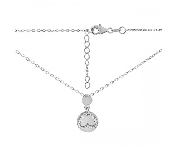 

Колье серебряное Сердце с фианитами D4138HK0137 R14