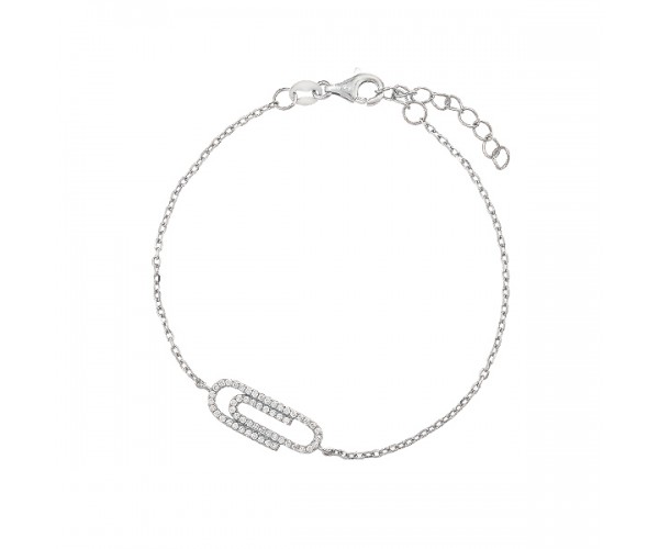 

Браслет серебряный Скрепка с фианитами D4138BK0104 R14