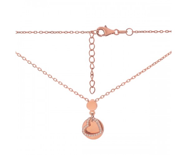 

Колье серебряное Сердце с фианитами D4138HK0137 DR14
