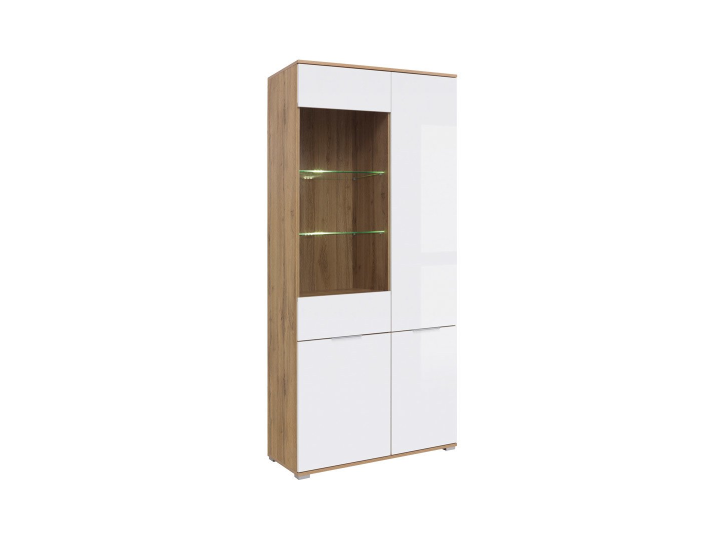

Пенал с витриной REG1W3D BRW (Black Red White) Злата Дуб тахо/белый
