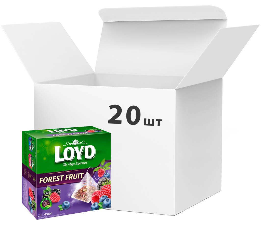 Акція на Упаковка ягодного чая Loyd Лесные ягоды 20 шт по 20 пирамидок (26.123) (5900396022172) від Rozetka UA