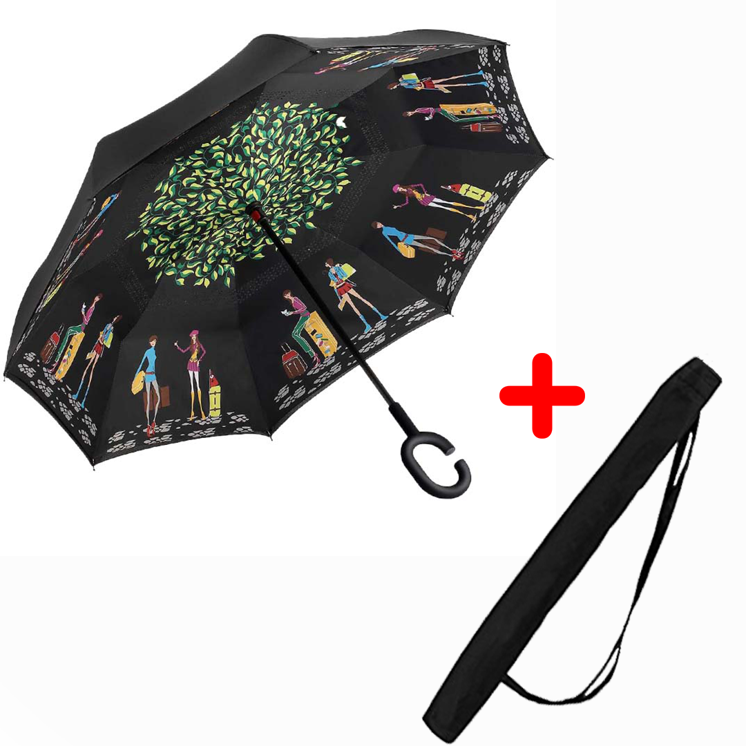 

Зонт обратного сложения Up-brella Picasso + чехол (vol-77)