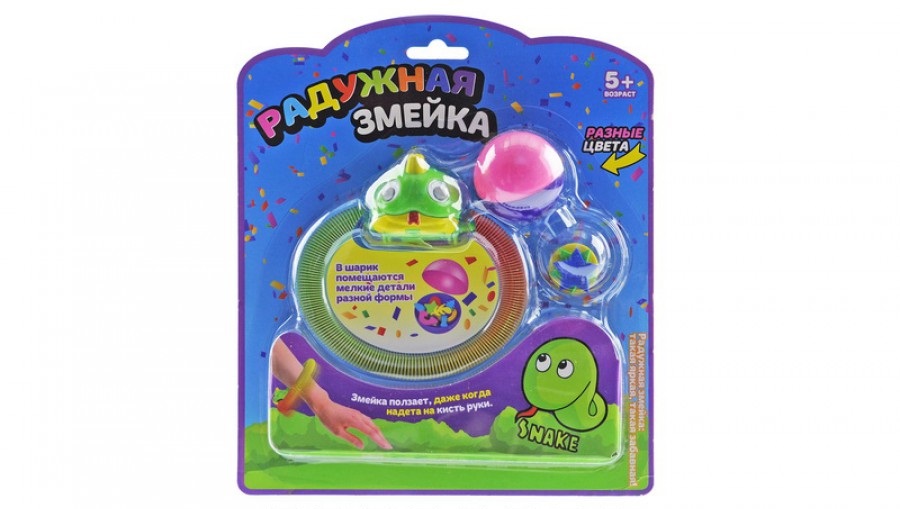 

Игрушка-браслет, Радужная змейка (ползает), 5501
