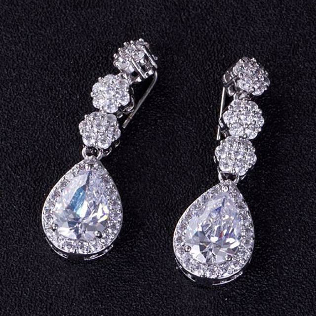 

Серьги-клипсы Капелькой DiaDemaGrand Серебряный с белым камнем (061774-15-2)