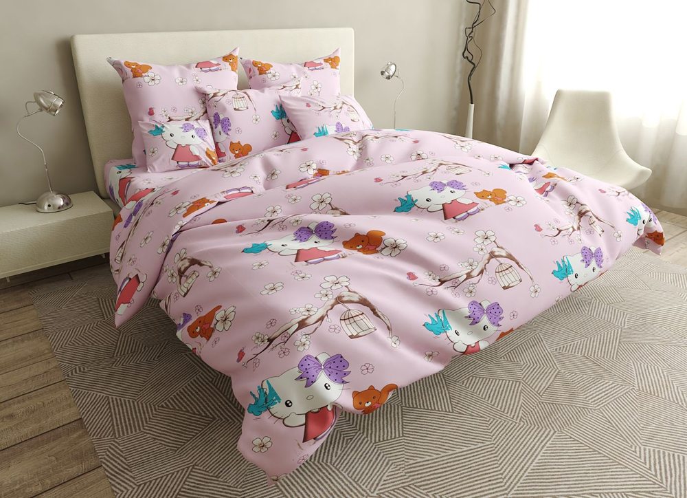 

Пододеяльник MirSon Бязь Premium 17-0368 Hello Kitty 175x210