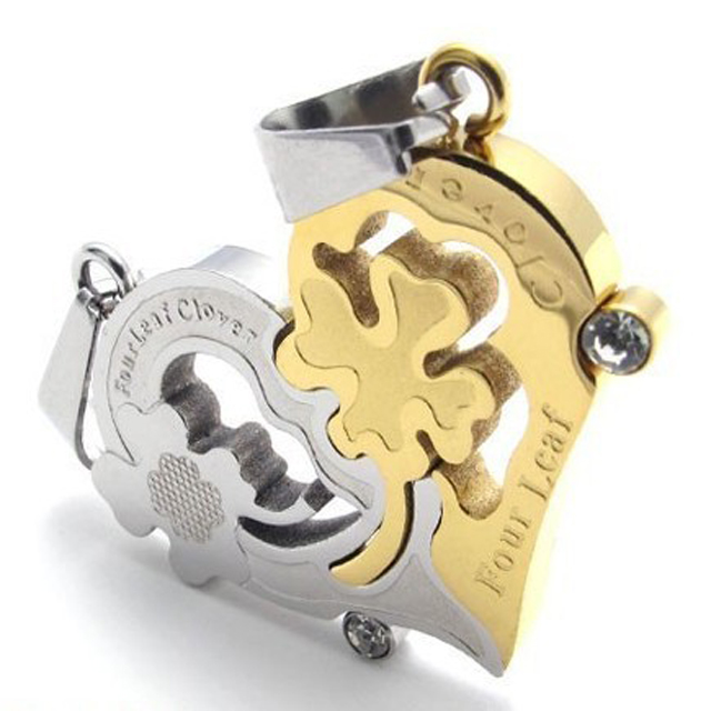 

Парные кулоны для влюбленных Любовь и удача DiaDemaGrand Серебряный с золотым (kpkt116201-15-8)