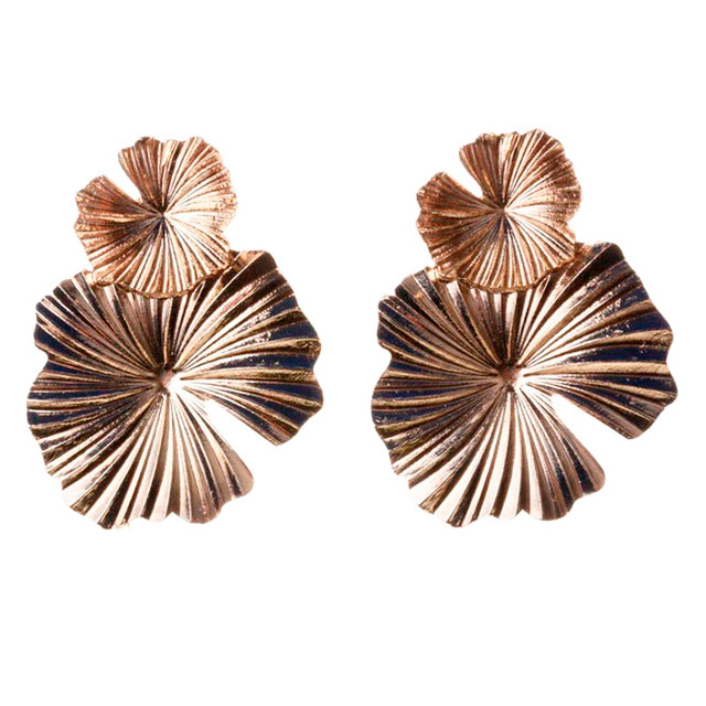 

Крупные серьги Металлический цветок DiaDemaGrand Золотой (071982-8)