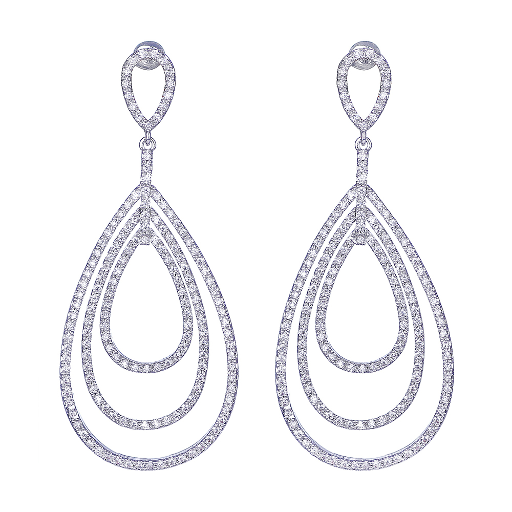 

Длинные серьги Необычные DiaDemaGrand Серебряный с белым камнем (0918653-15-2)