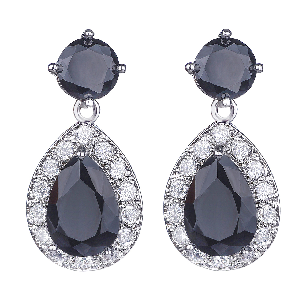 

Серьги Праздничные DiaDemaGrand Серебряный с черным камнем (0416206-15-19)