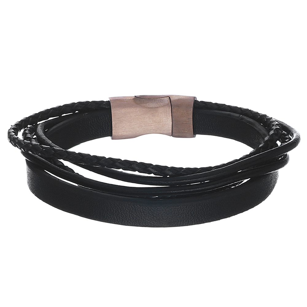 

Мужской браслет Пигтэйл DiaDemaGrand Черный с розовым золотом (051891-19-22)