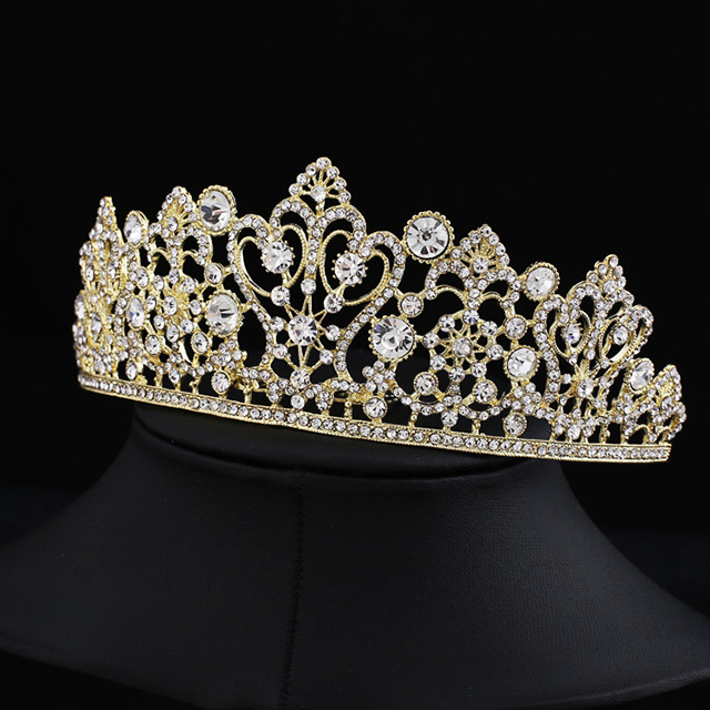 

Свадебная диадема Кристальная паутина DiaDemaGrand Золотой с белым камнем (041670-8-2)