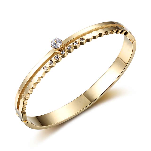 

Женский браслет Elegance DiaDemaGrand Золотой с белым камнем (091741-8-2)