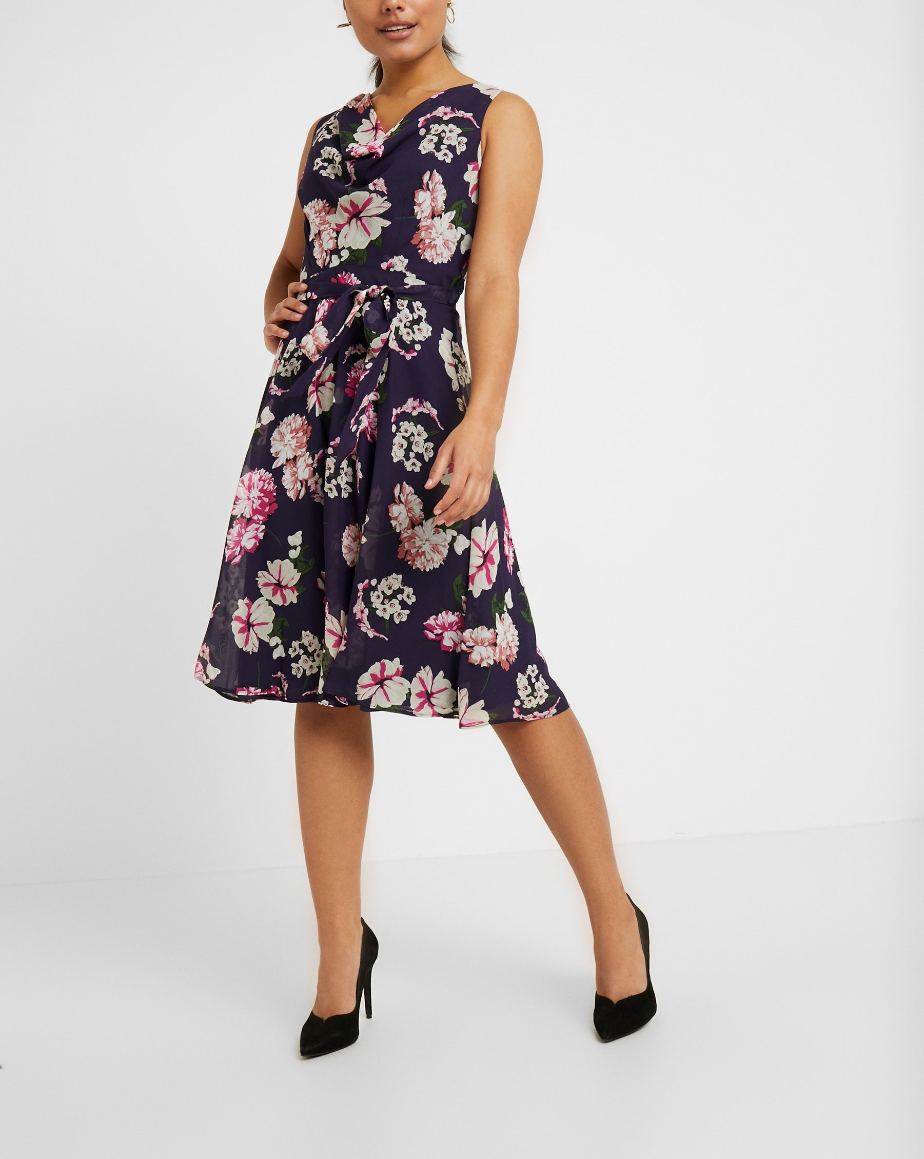 Billie and blossom store navy cowl dress