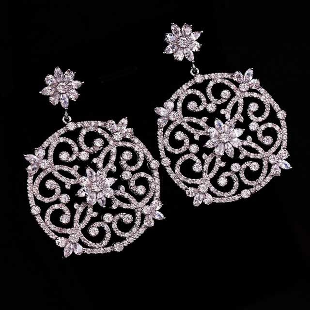 

Свадебные серьги Круглые DiaDemaGrand Серебряный с белым камнем (011541938-15-2)