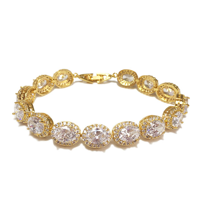 

Женский браслет Кристальная грона DiaDemaGrand Золотой с белым камнем (1113909-8-2)