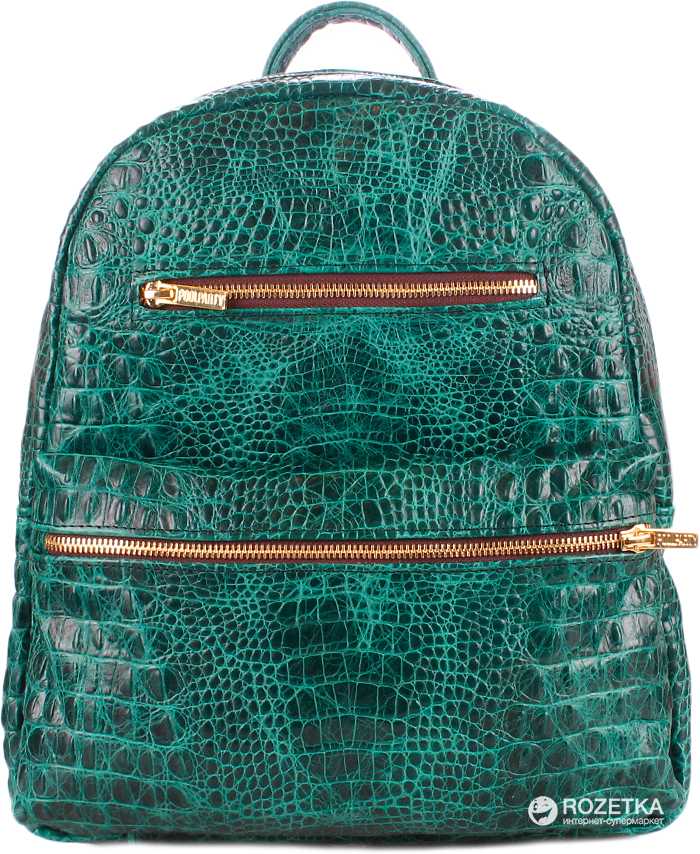 

Женская сумка-рюкзак кожаная Poolparty mini-bckpck-leather-croco-green Зеленая