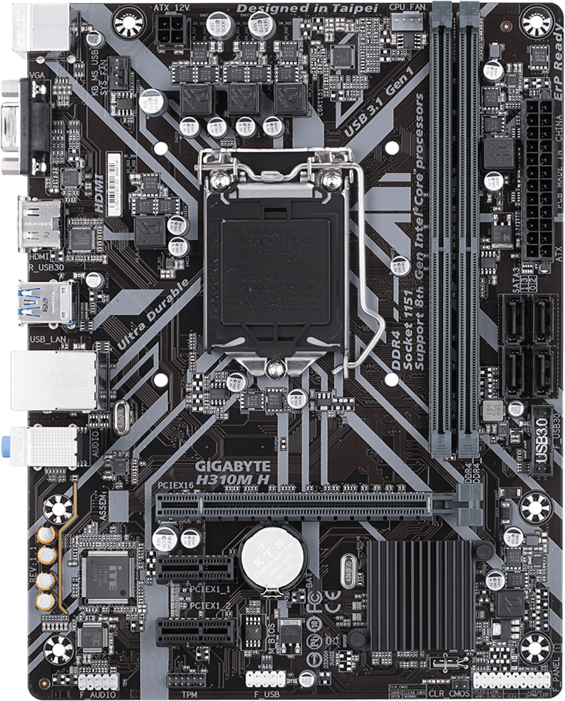 

Материнская плата Gigabyte H310M H 1.1 (s1151, Intel H370, PCI-Ex16)