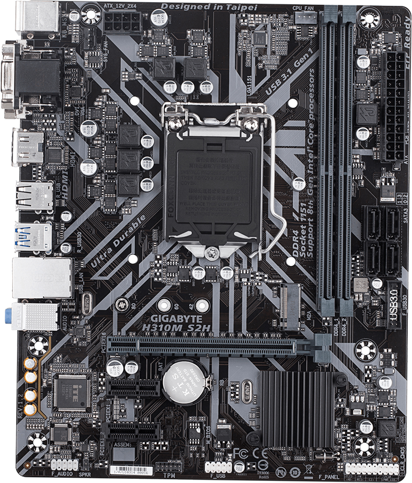 

Материнская плата Gigabyte H310M S2H 1.2 (s1151, Intel H370, PCI-Ex16)