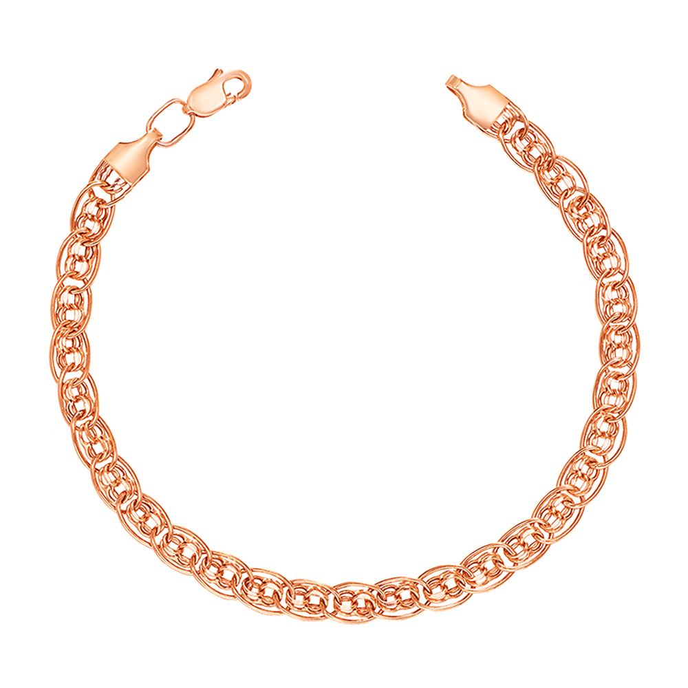 

Золотой браслет Донна в красном цвете в плетении нонна бисмарк 000129623 19.5 размера