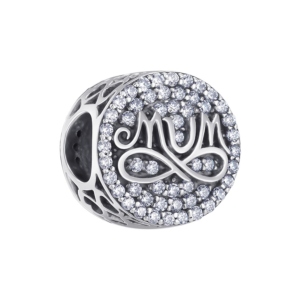 

Серебряный шарм Mum с фианитами 000145979