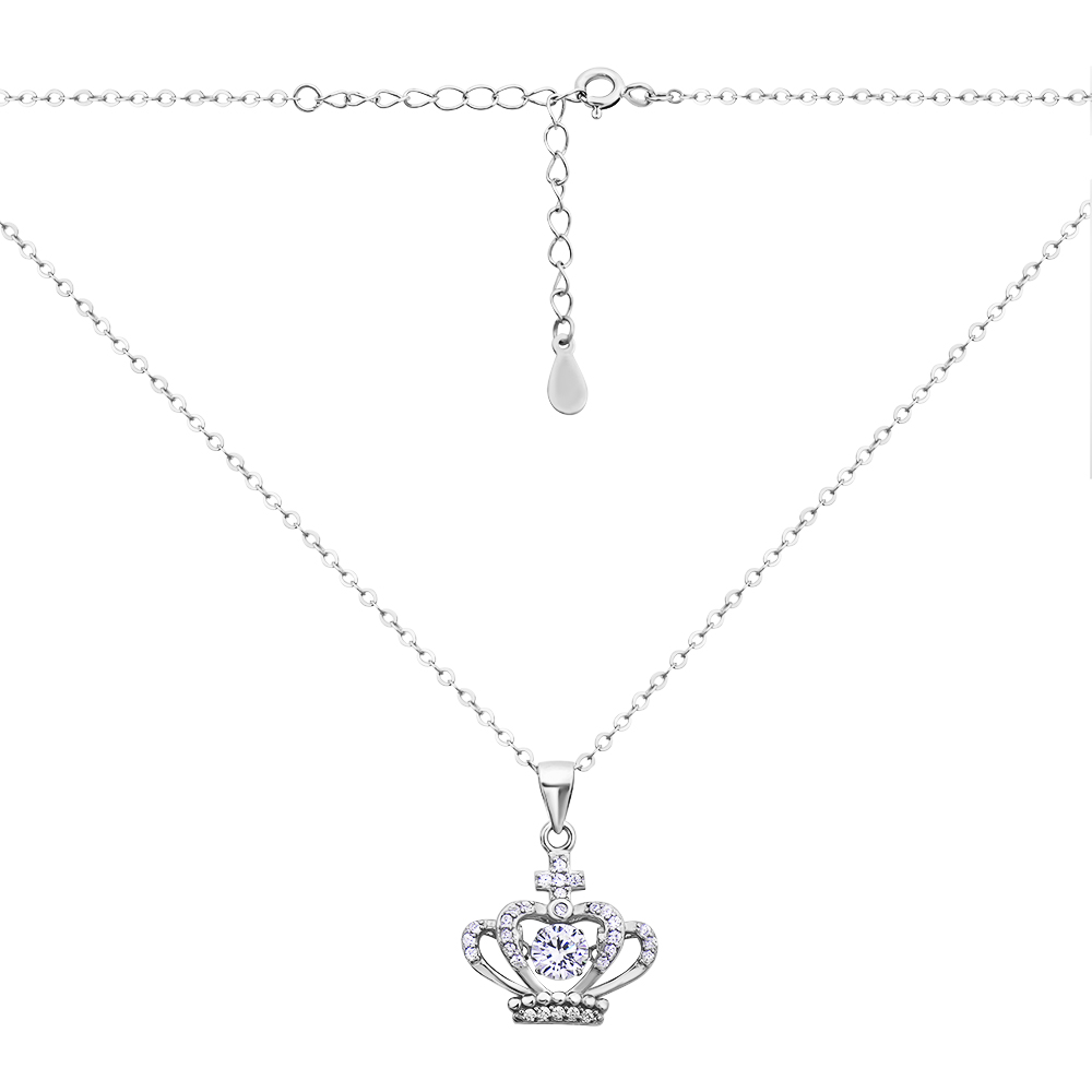 

Серебряное колье с короной и фианитами в плетении Форза 000132394 40 размера