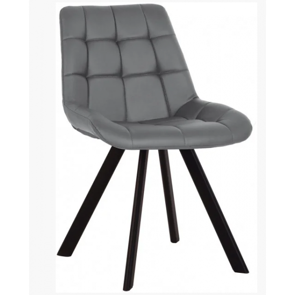 

Стул обеденный кухонный NICOLE 4L black металл + кожзам Есо-70 цвет Серый Новый Стиль