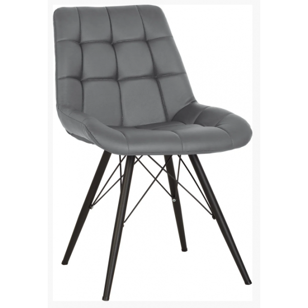 

Стул обеденный кухонный NICOLE 4LX black металл + кожзам Есо-70 цвет Серый Новый Стиль