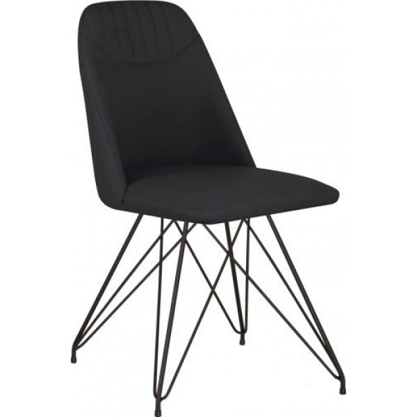 

Стул обеденный кухонный MILANA LF black каркас - металл цвет Черный, обивка - кожзам Eco-30 цвет Черный Новый Стиль