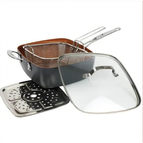 

Сковородка фритюрница пароварка с крышкой TOP KITCHEN BN-8001, антипригарное покрытие