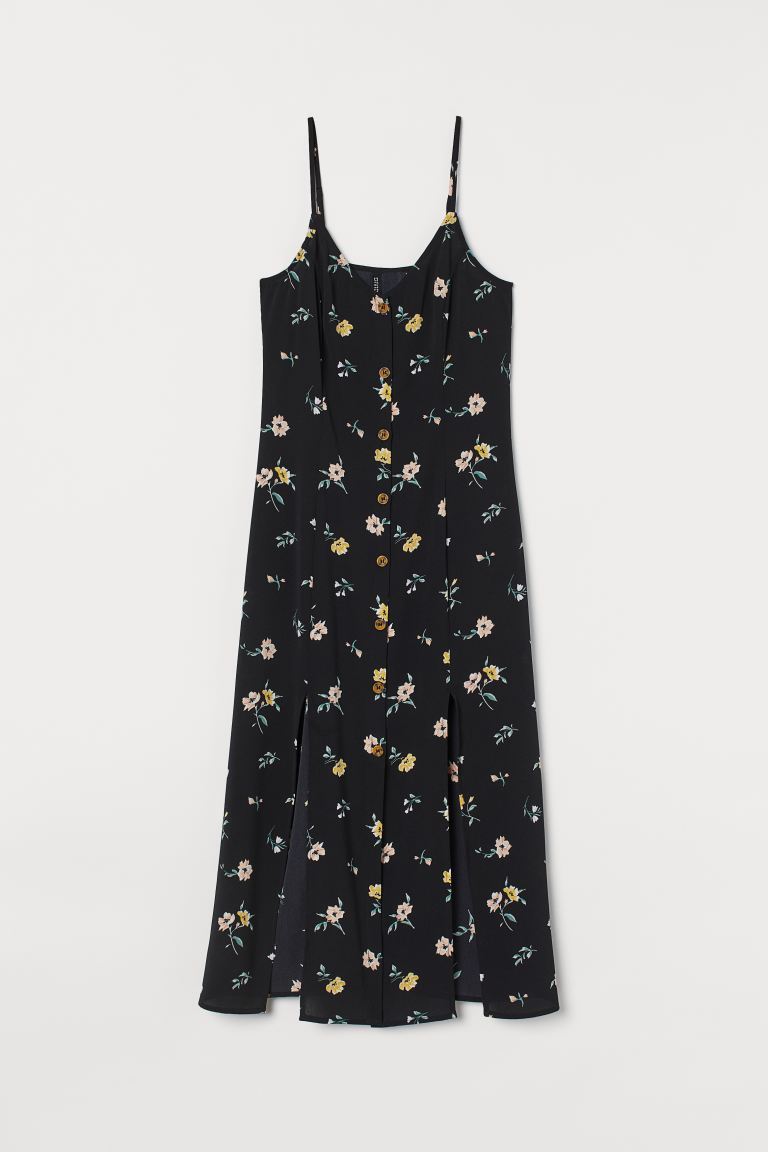 

Платье с треугольным вырезом H&M 44 Черный/Цветы