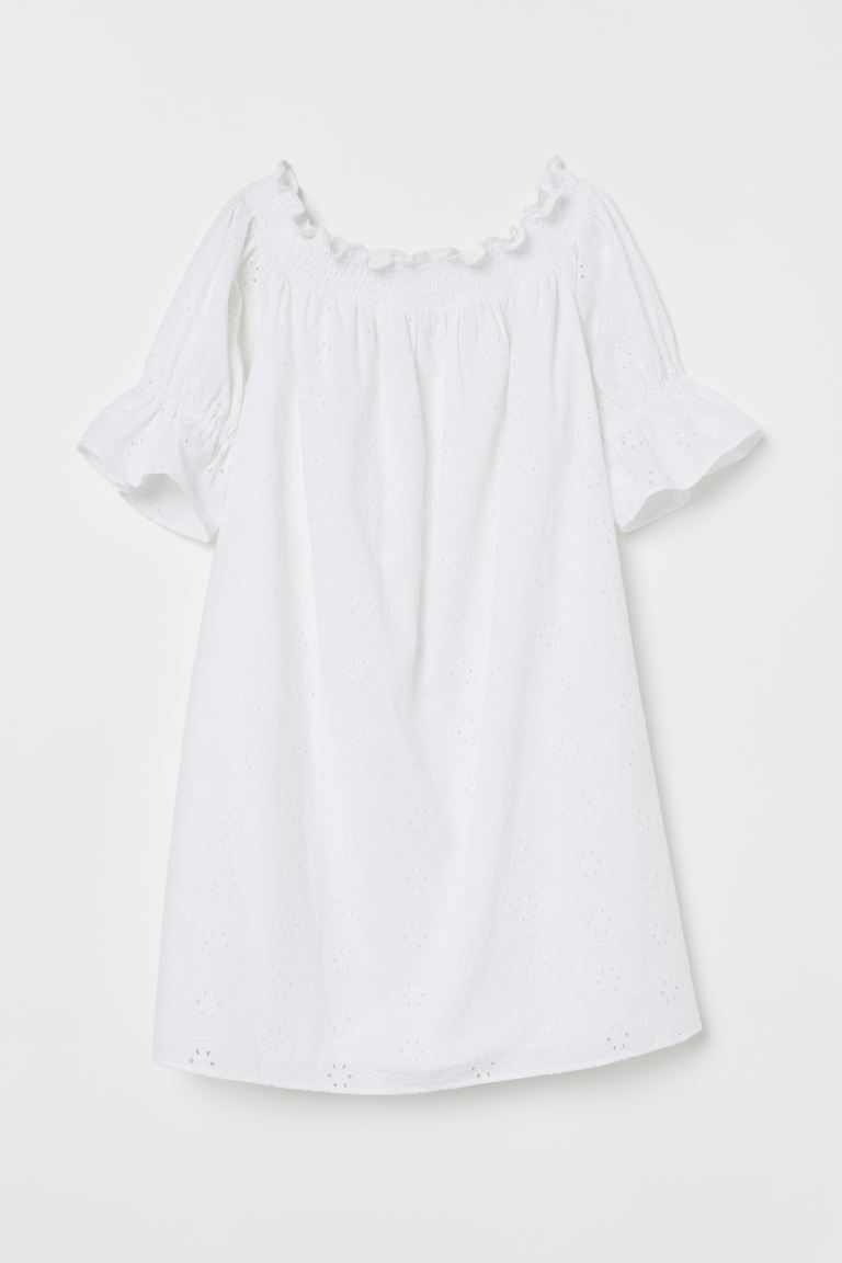 

Хлопковое платье H&M  Белый, Хлопковое платье H&M 36 Белый