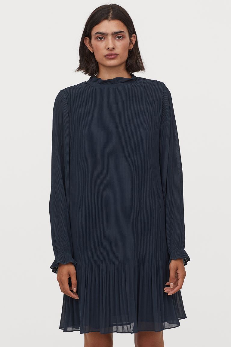 

Плиссированное платье H&M L Сине-зеленый