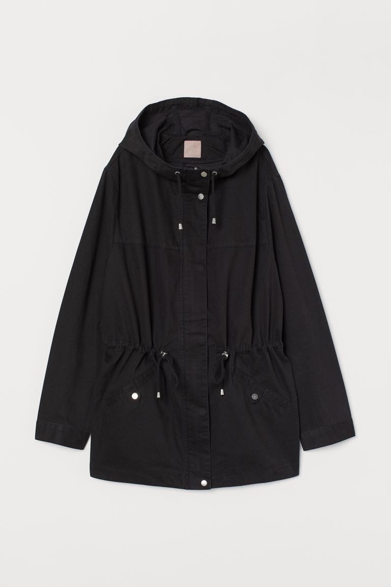 

H&M+ Короткая парка из хлопка H&M+ XXL Черный