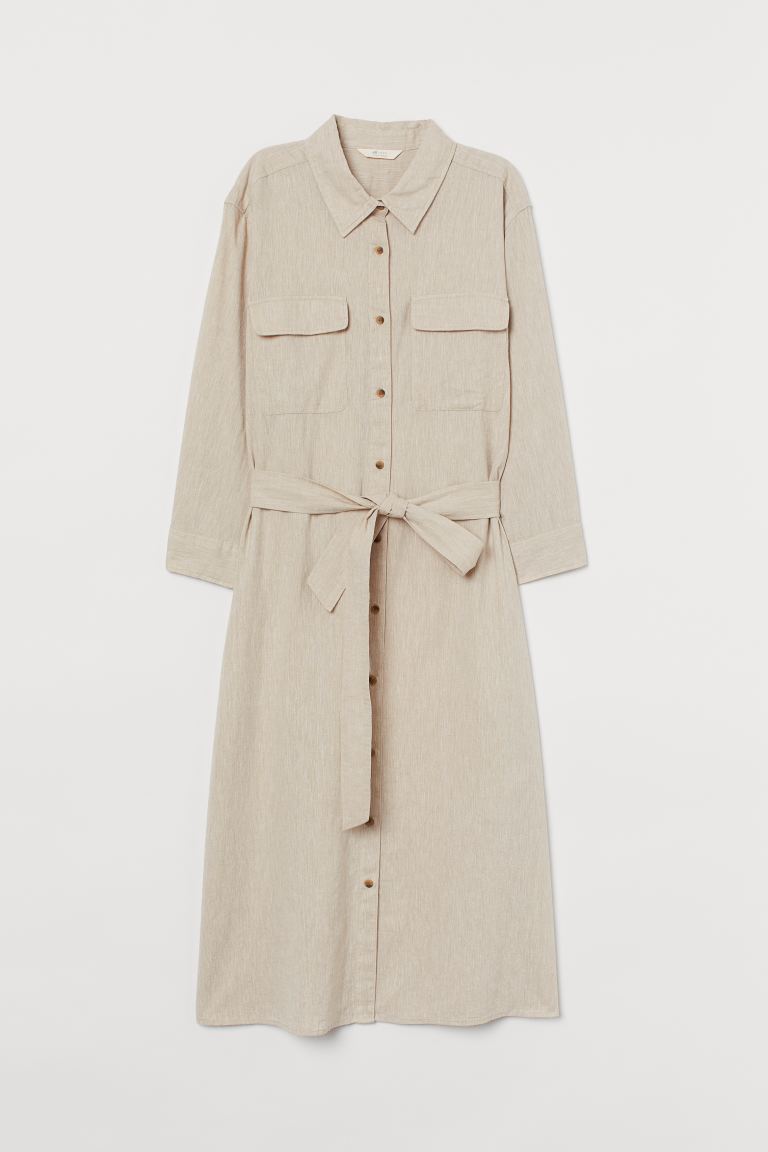 

Платье-рубашка H&M 42 Бежевый