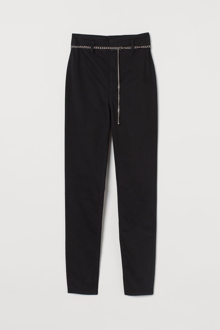 

Брюки из твила High Waist H&M  Черный, Брюки из твила High Waist H&M 36 Черный