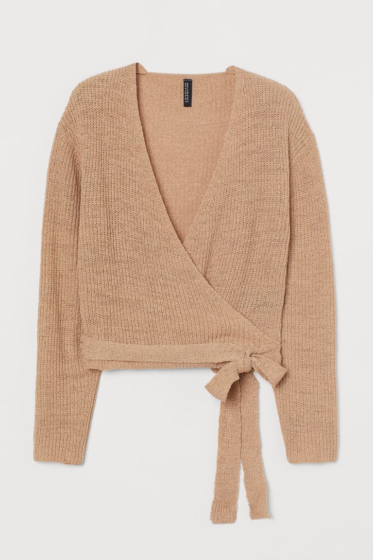 

Короткий кардиган на запахе H&M S Бежевый